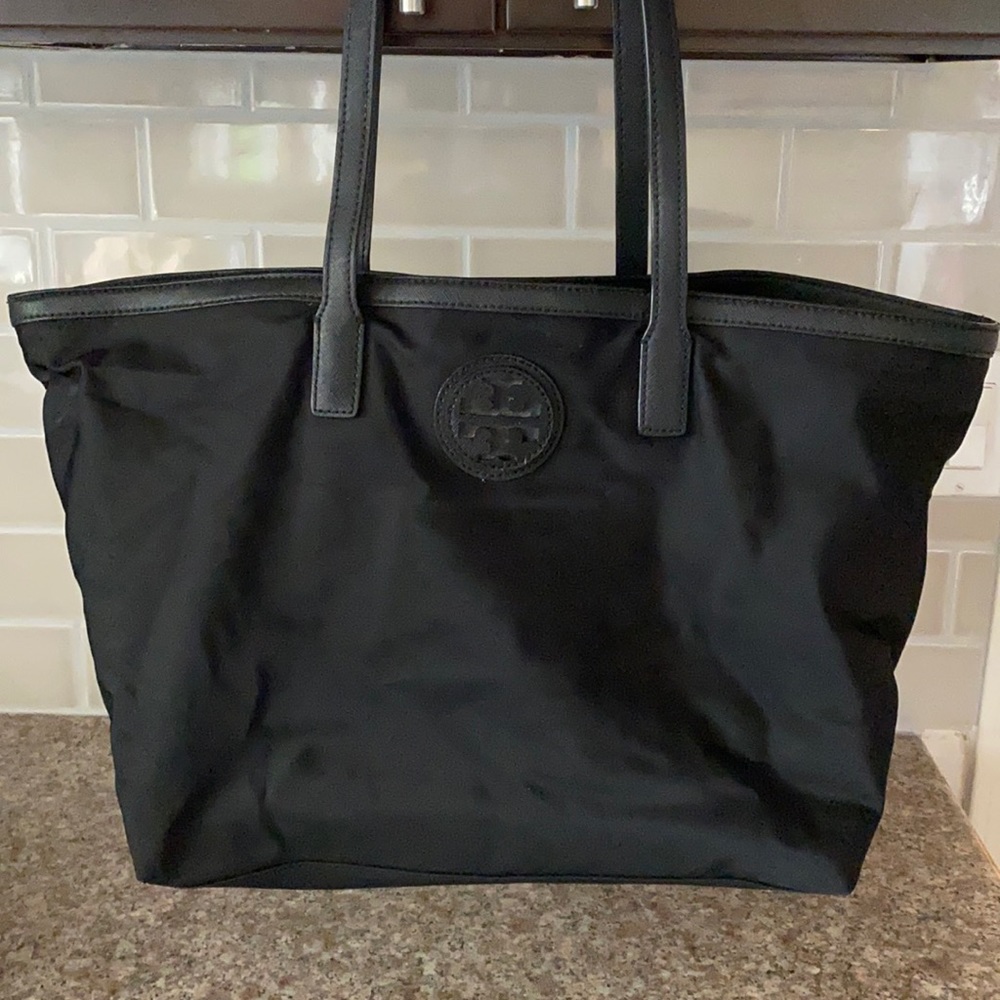 Tory Burch vinyl tote.